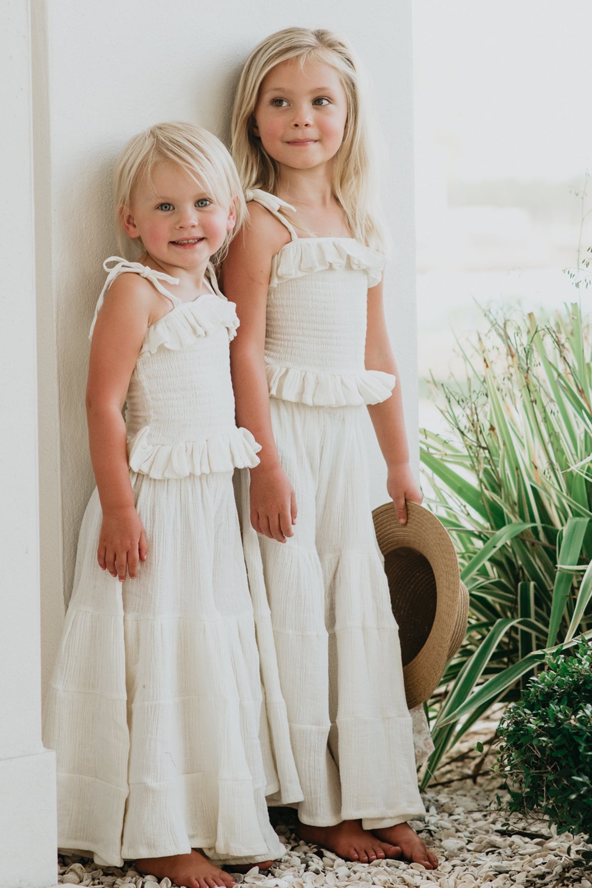 SS Girl's Bottoms Bella Maxi Pants (light ivory muslin)