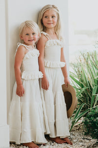 SS Girl's Bottoms Bella Maxi Pants (light ivory muslin)