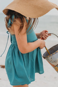 SS Girl's Sets Cora Tunic Set (emerald soft linen)