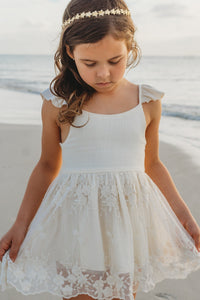 SS Girl's Sets Cora Tunic Set (ivory lace)