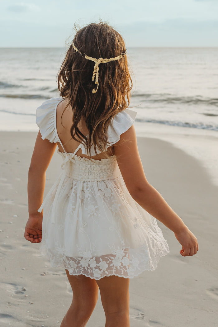 SS Girl's Sets Cora Tunic Set (ivory lace)