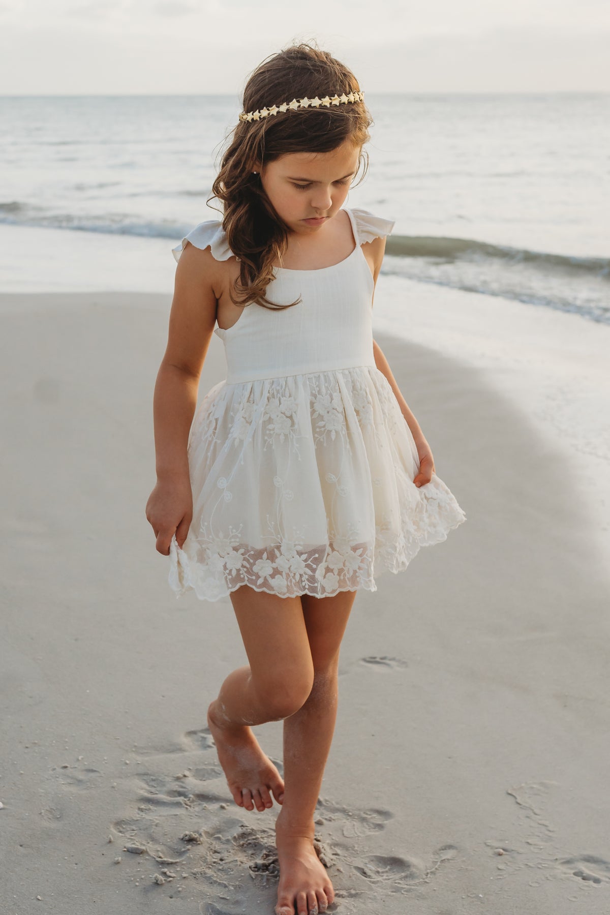 SS Girl's Sets Cora Tunic Set (ivory lace)