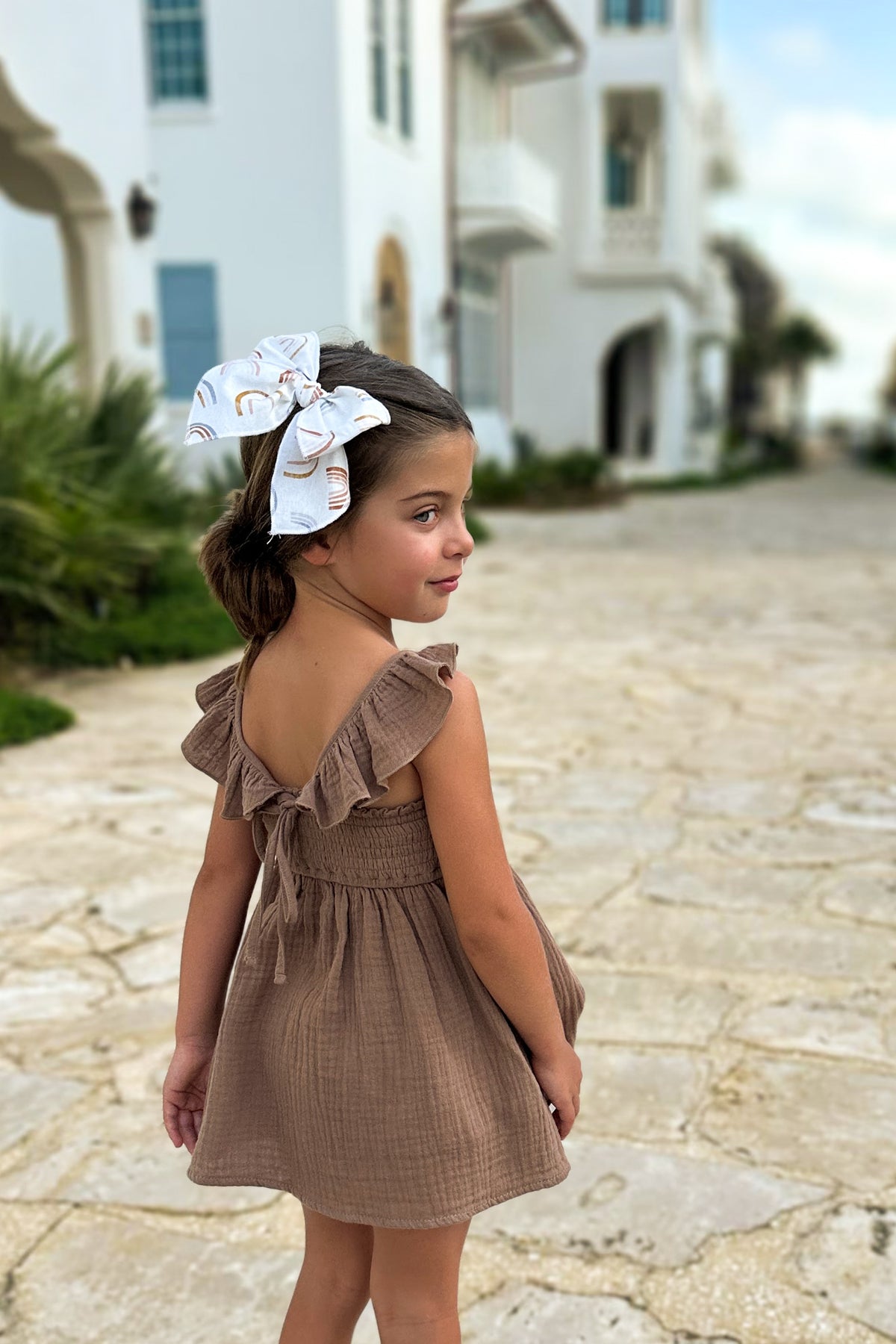 SS Girl's Dress Cora Tunic Set (mocha muslin)