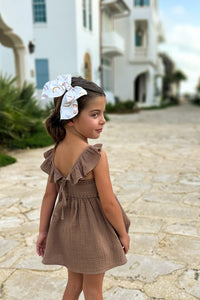 SS Girl's Dress Cora Tunic Set (mocha muslin)