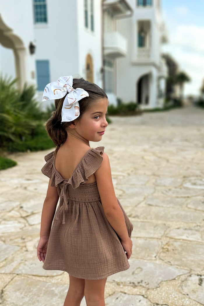 SS Girl's Dress Cora Tunic Set (mocha muslin)