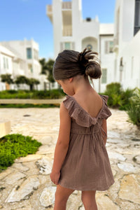 SS Girl's Dress Cora Tunic Set (mocha muslin)