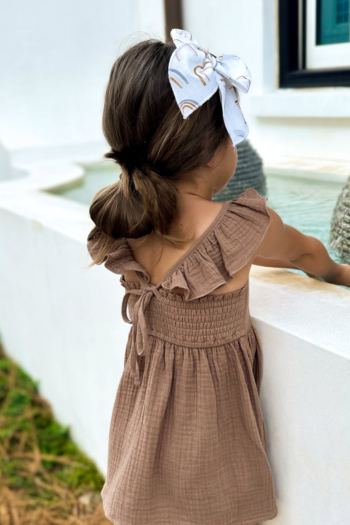 SS Girl's Dress Cora Tunic Set (mocha muslin)