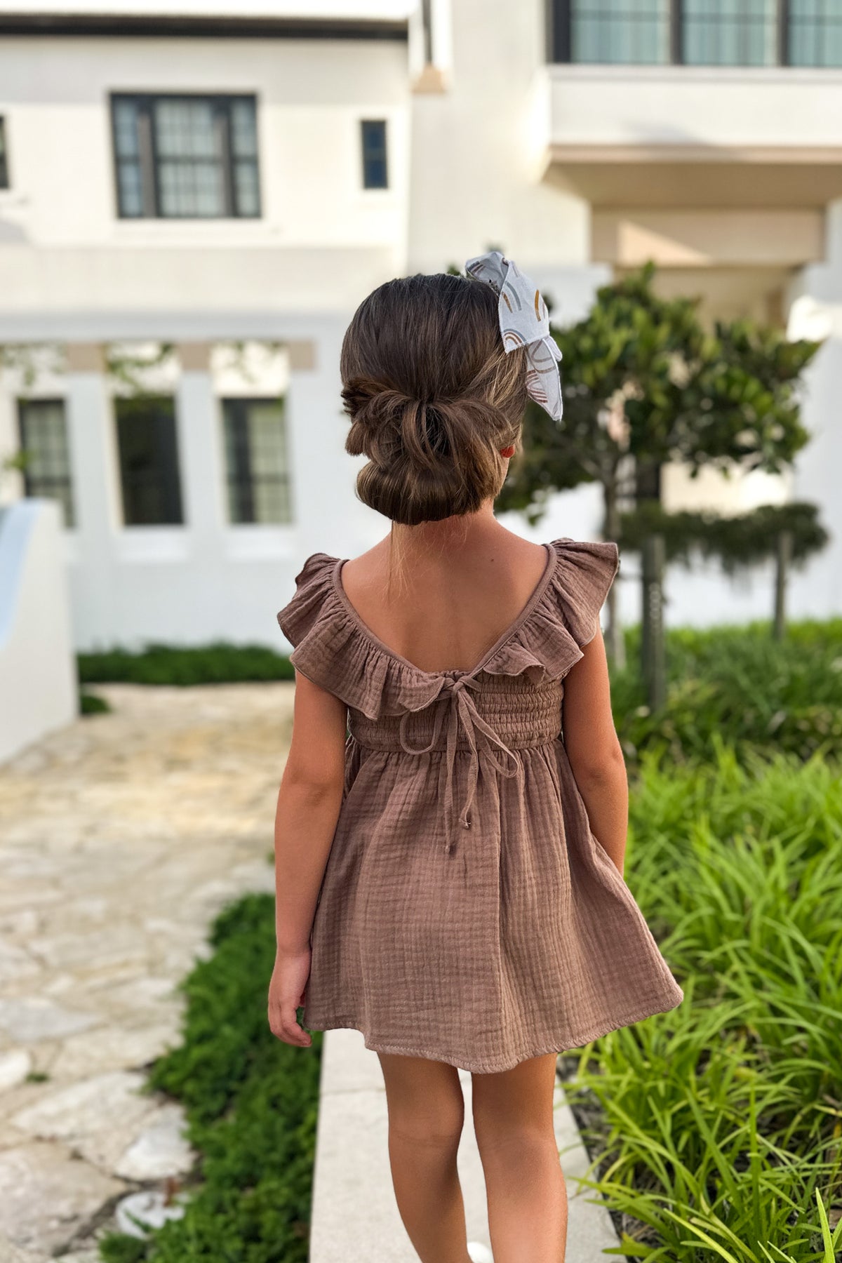 SS Girl's Dress Cora Tunic Set (mocha muslin)