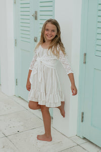 SS Girl's Dress Everleigh Dress (desert stripe linen)