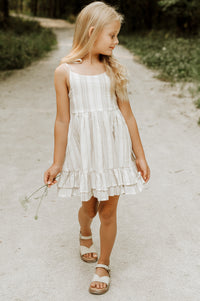 SS Girl's Dress Everleigh Dress (desert stripe linen)