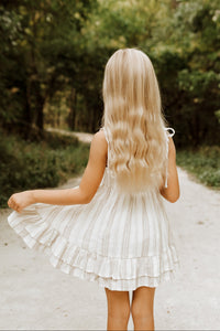 SS Girl's Dress Everleigh Dress (desert stripe linen)