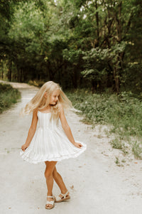SS Girl's Dress Everleigh Dress (desert stripe linen)