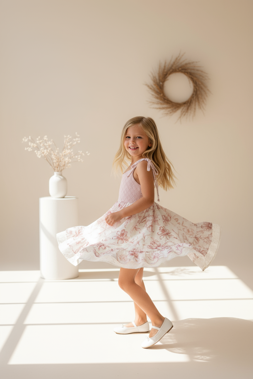 SS Girl's Dress Everleigh Dress (floret pink)