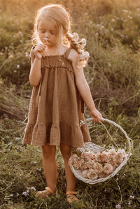 SS Girl's Dress Evie Tunic Dress (mocha muslin)