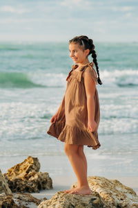 SS Girl's Dress Evie Tunic Dress (mocha muslin)