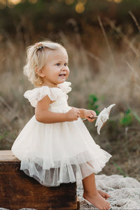 SS Girl's Dress Fawn Dress (antique ivory tulle)