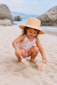 LB Girl's Swim Colorblock One Piece (sweet pea)