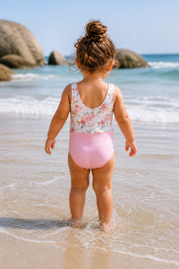 LB Girl's Swim Colorblock One Piece (sweet pea)
