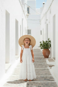 INDIE BLUE Girl's Dress Mary Dress (white eyelet) FINAL SALE