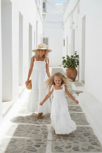 INDIE BLUE Girl's Dress Mary Dress (white eyelet) FINAL SALE