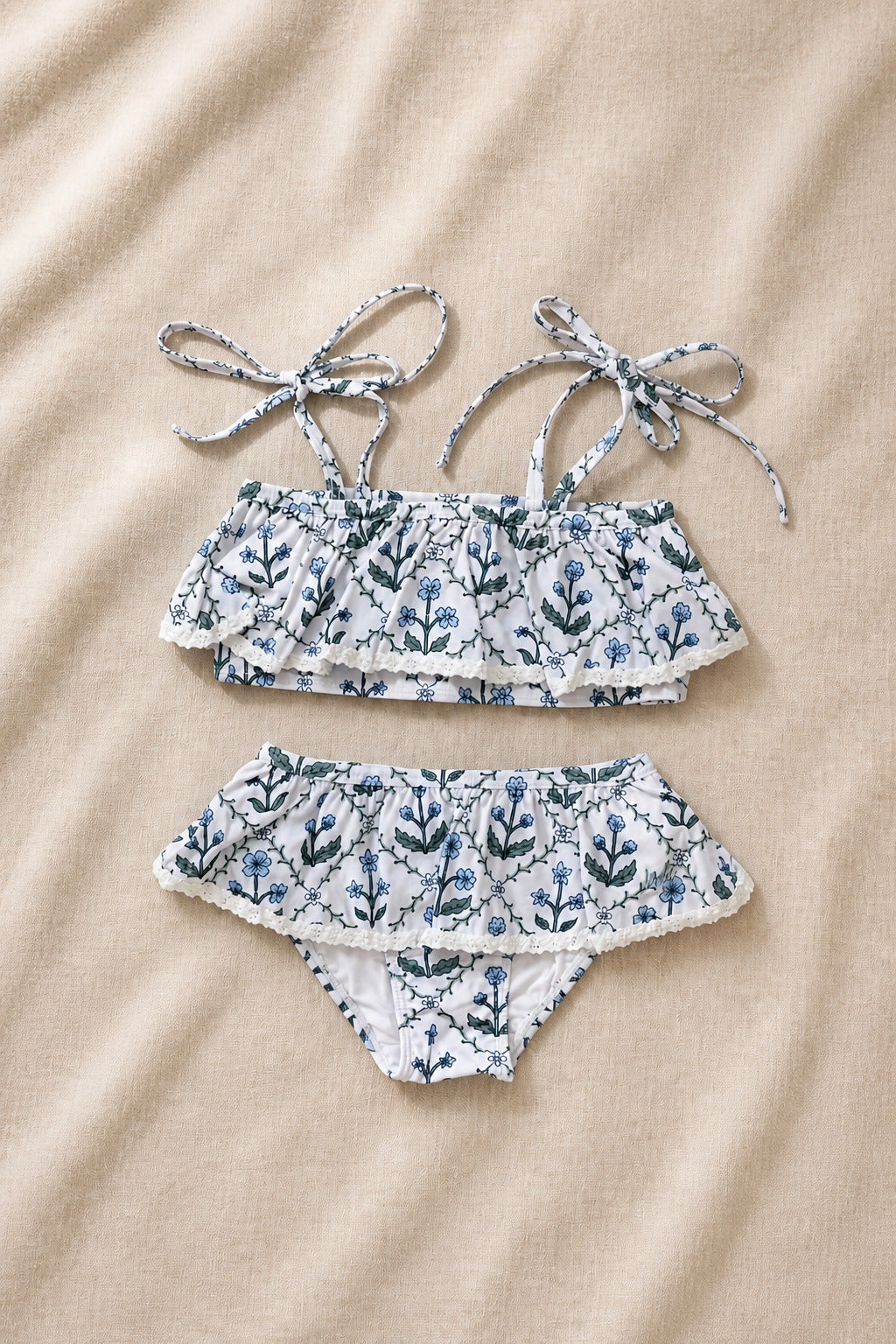 LB Girl's Swim Skirted Ruffle Set (bluebell)