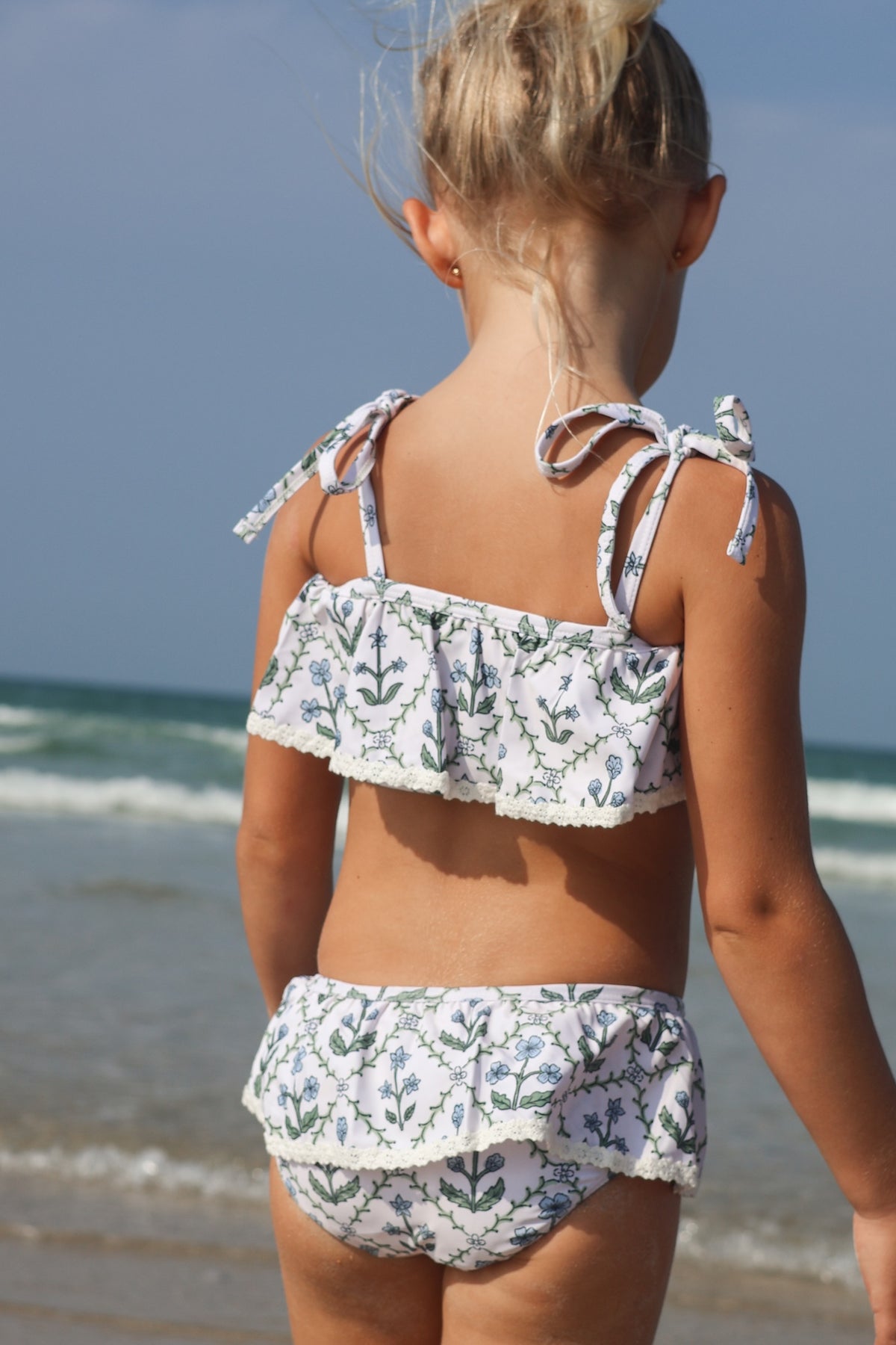 LB Girl's Swim Skirted Ruffle Set (bluebell)