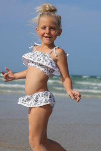 LB Girl's Swim Skirted Ruffle Set (bluebell)