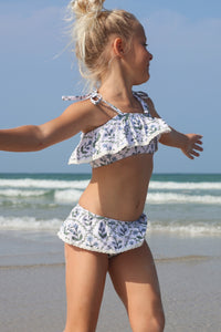LB Girl's Swim Skirted Ruffle Set (bluebell)