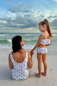 LB Girl's Swim Skirted Ruffle Set (bluebell)