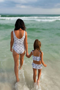 LB Girl's Swim Skirted Ruffle Set (bluebell)