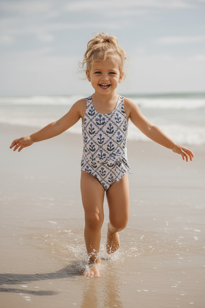 LB Girl's Swim Tie One Piece (bluebell)