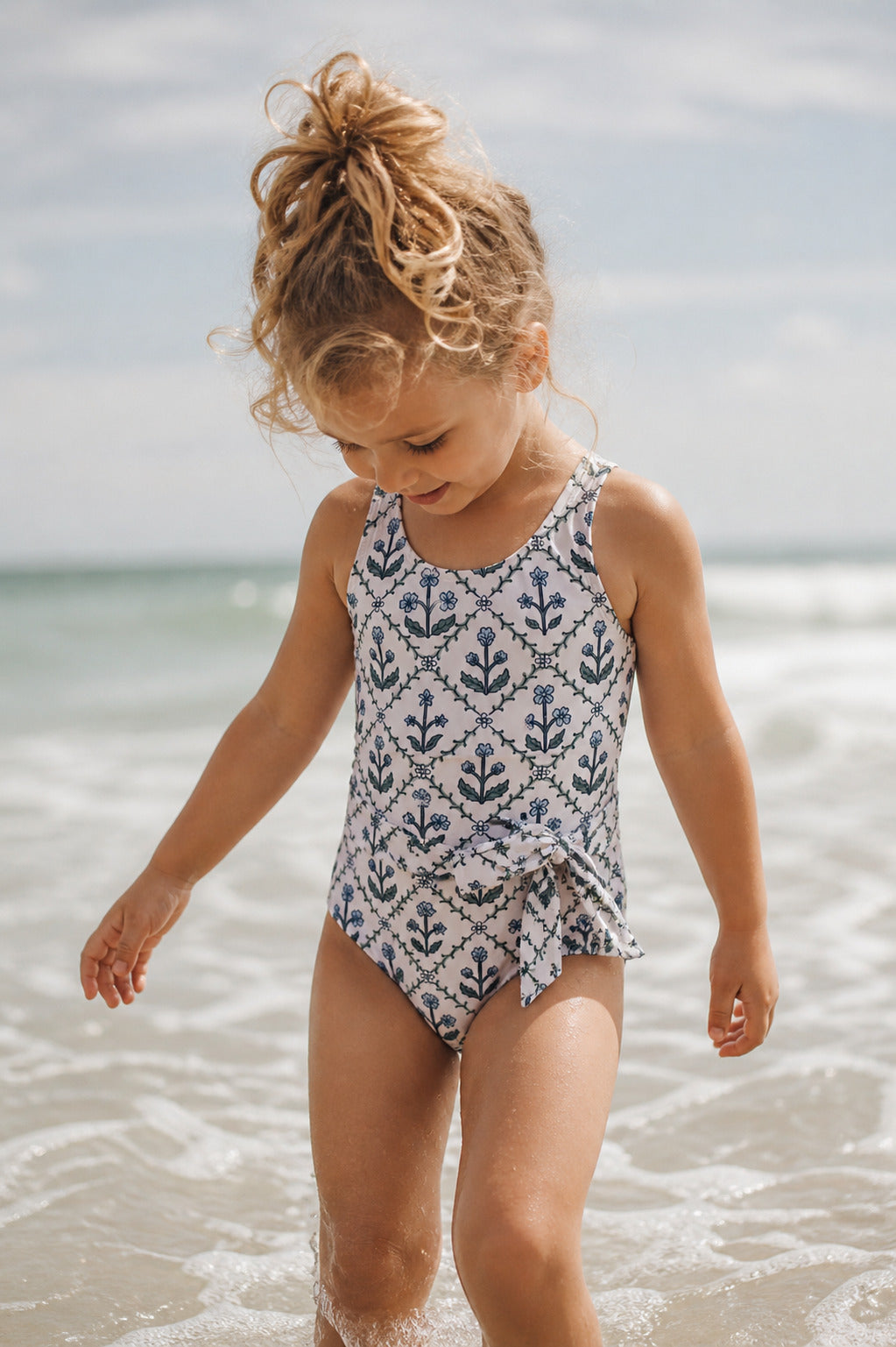 LB Girl's Swim Tie One Piece (bluebell)