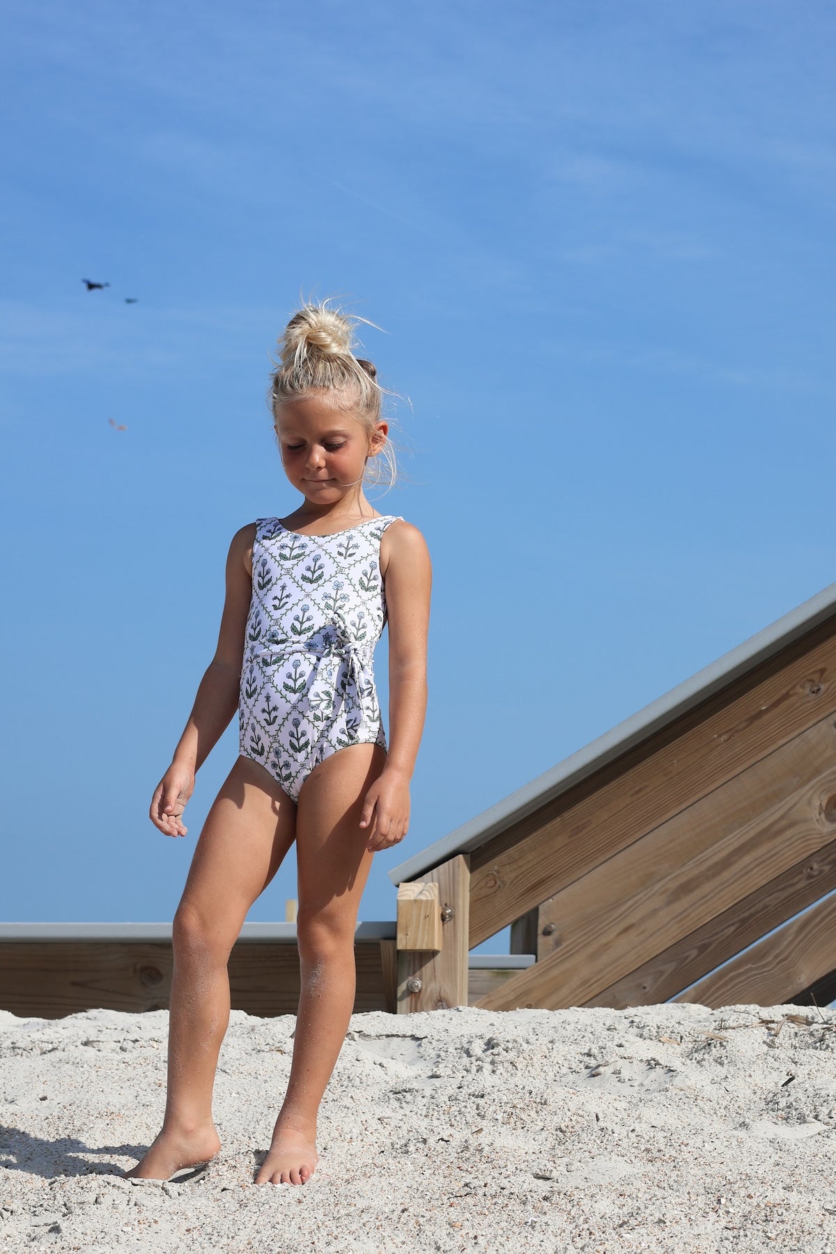 LB Girl's Swim Tie One Piece (bluebell)