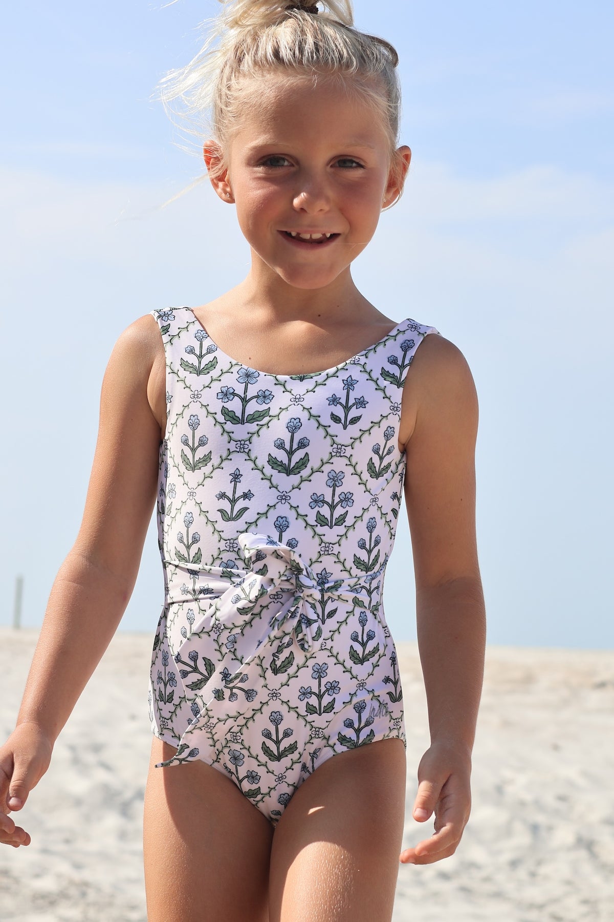 LB Girl's Swim Tie One Piece (bluebell)