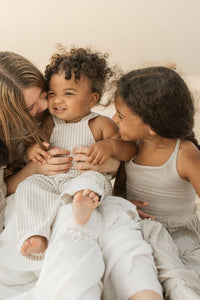 SS Boy's Romper Grady Romper (desert pinstripe linen)