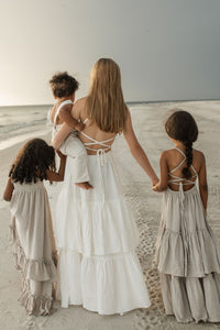 SS Boy's Romper Grady Romper (desert pinstripe linen)