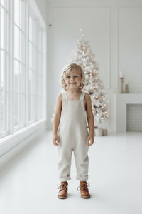 SS Boy's Romper Grady Romper (desert pinstripe linen)