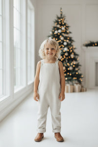 SS Boy's Romper Grady Romper (desert pinstripe linen)