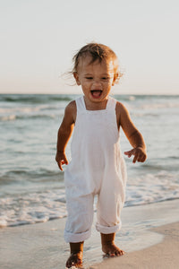 SS Boy's Romper Grady Romper (white muslin)