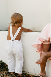 SS Boy's Romper Grady Romper (white muslin)