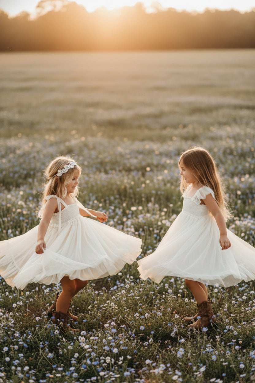 SS Girl's Dress Juliet Dress (antique ivory tulle)