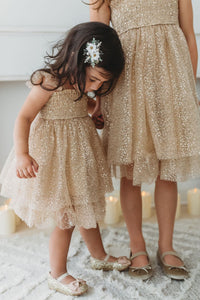SS Girl's Dress Juliet Dress (sequin gold tulle)