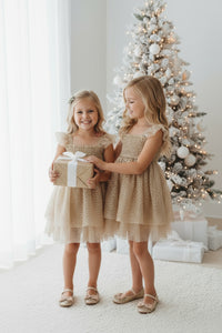 SS Girl's Dress Juliet Dress (sequin gold tulle)