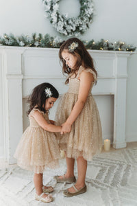 SS Girl's Dress Juliet Dress (sequin gold tulle)