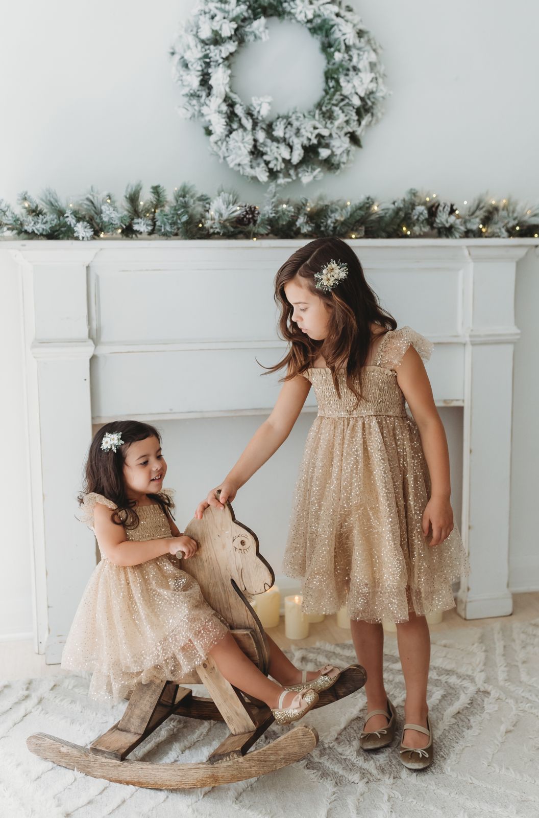 SS Girl's Dress Juliet Dress (sequin gold tulle)
