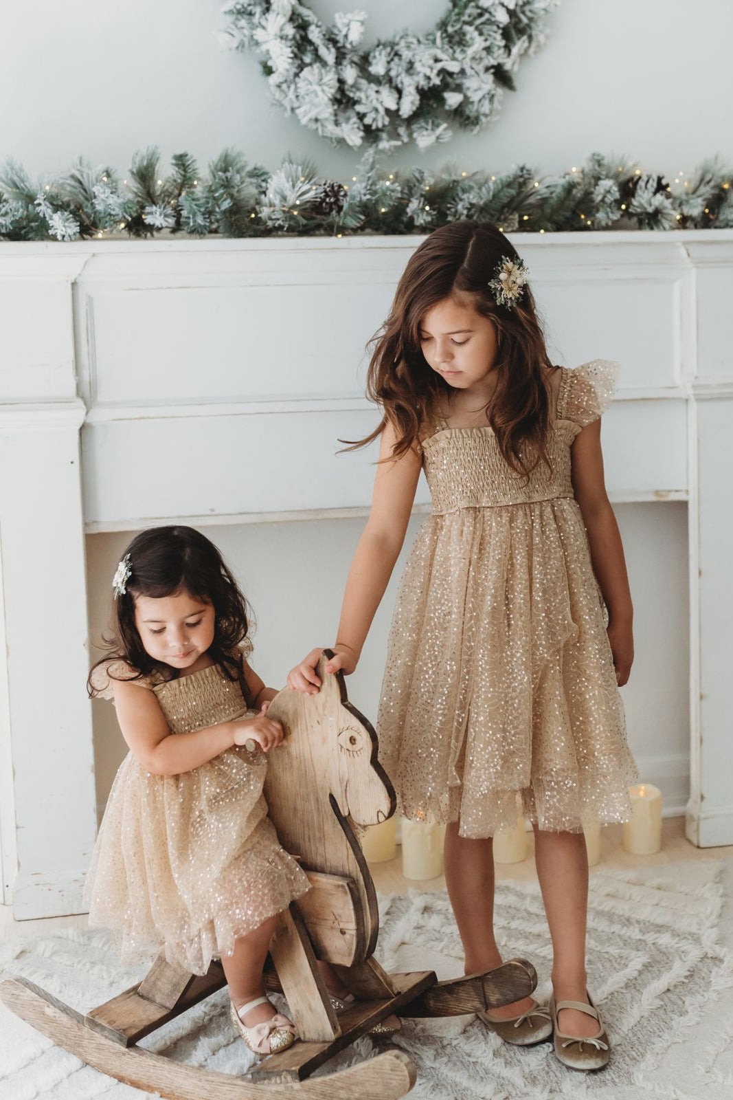 SS Girl's Dress Juliet Dress (sequin gold tulle)