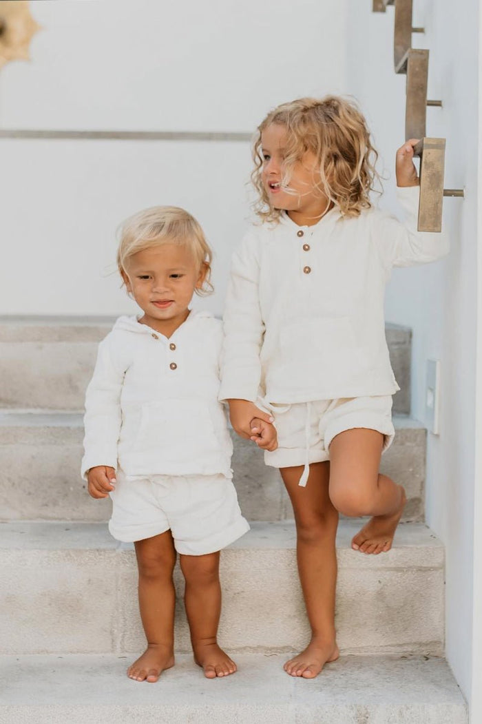 SS Boy's Bottoms Knox Shorts (light ivory muslin)