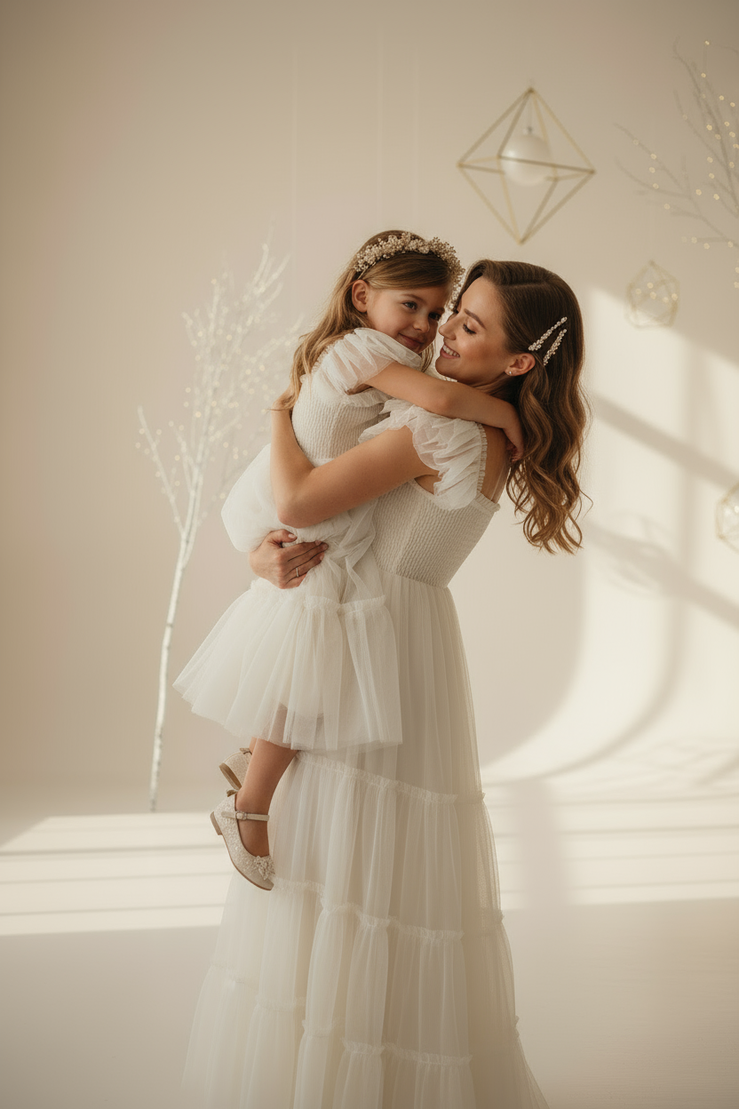 SS Girl's Dress Marabella Dress (antique ivory tulle)