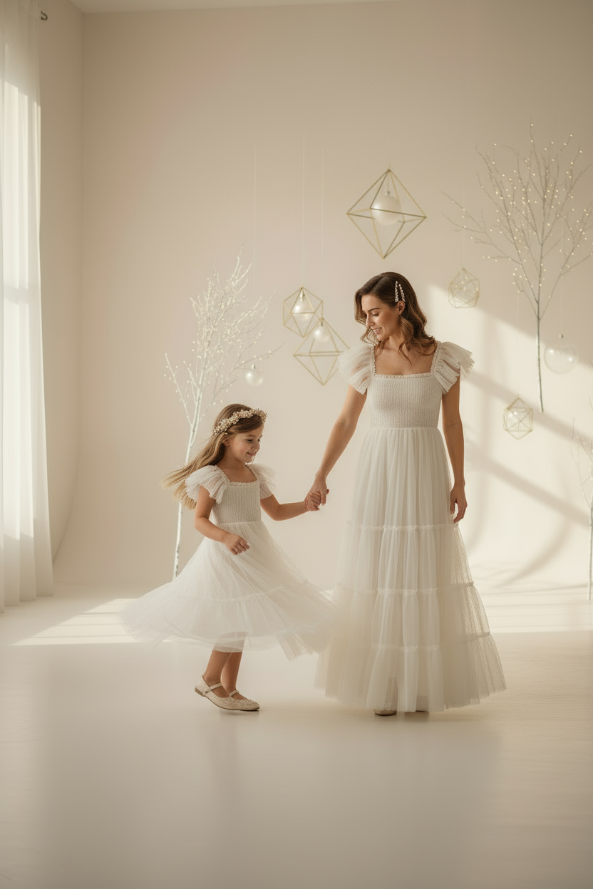 SS Girl's Dress Marabella Dress (antique ivory tulle)