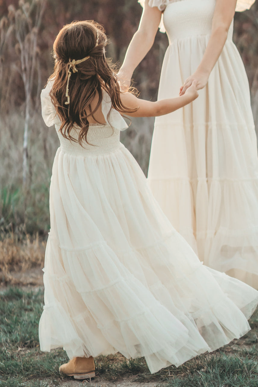 SS Girl's Dress Marabella Dress (antique ivory tulle)